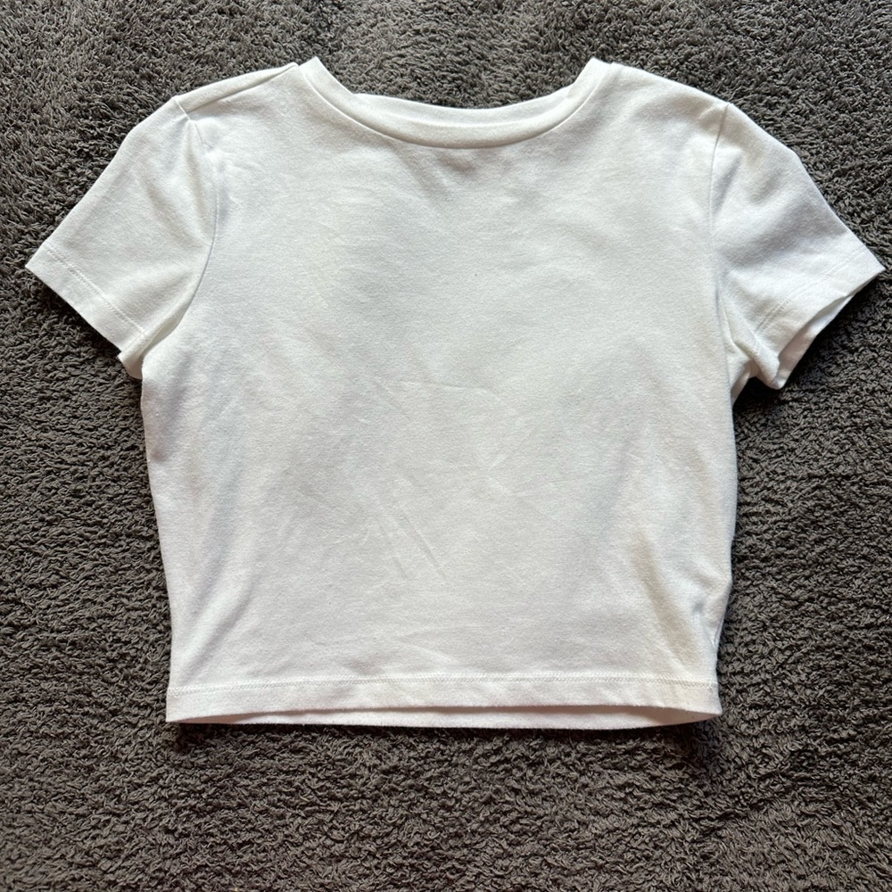 Woman’s White Crop T-Shirt